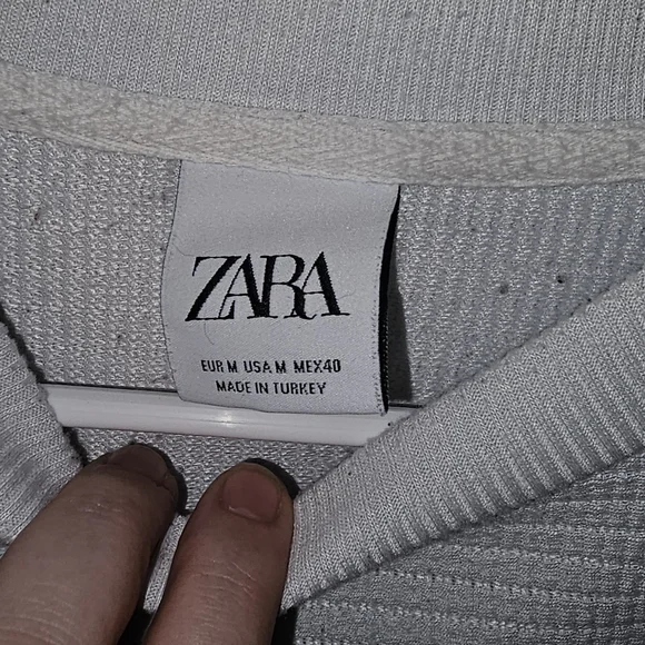 Zara Sweatshirt-Mens-Medium-White/Black‎ ColorBlock - Picture 3 of 3